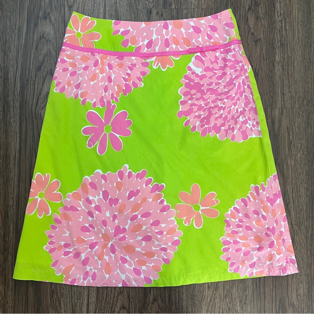 Lilly Pulitzer Vintage Skirt Hydrangea A-Line Skirt Size 8